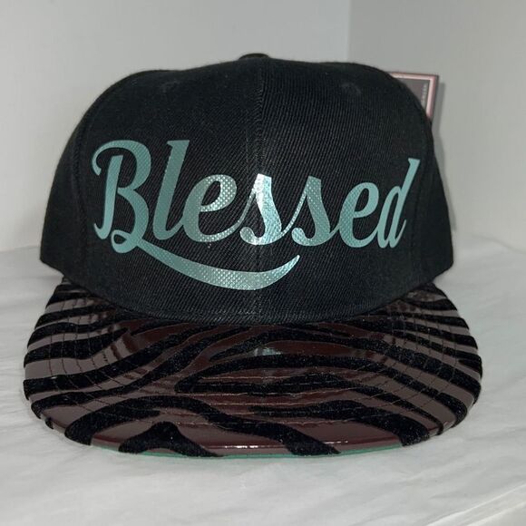 Crown Animal Print Foil Blessed SnapBack Hat - Picture 1 of 6
